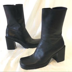 Enzo Angiolini Chunky Heel Mid Calf Boots